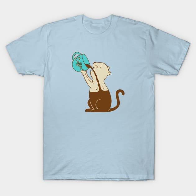 Cat full of coffee T-Shirt by coffeeman